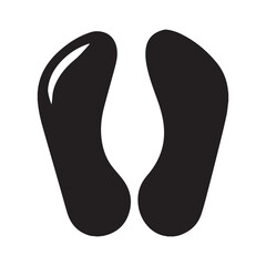 Black silhouette footprints left and right foot simple graphic design element for footwear and walking themes