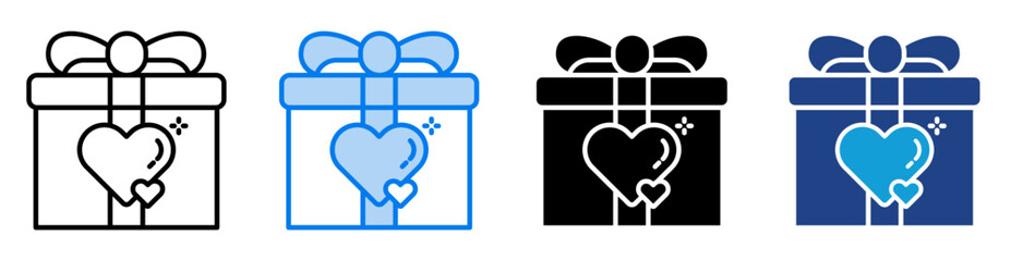 Gift icon set multiple style collection