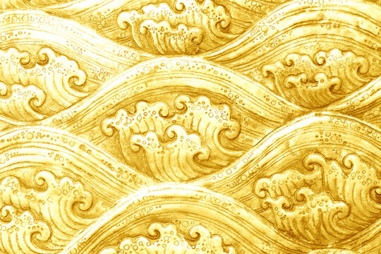 metal gold pattern Crafts wall in the temple of thailand, Lanna style Chiang Mai, Thailand.