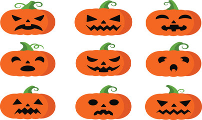 Halloween pumpkin illustration, spooky jack o lantern vector art, carved face design, scary holiday decoration graphic, autumn festival artwork, cartoon pumpkin drawing