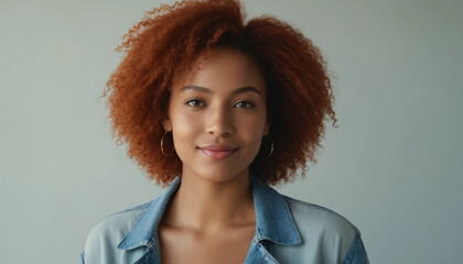 Beautiful Woman with Vibrant Curly Red Hair