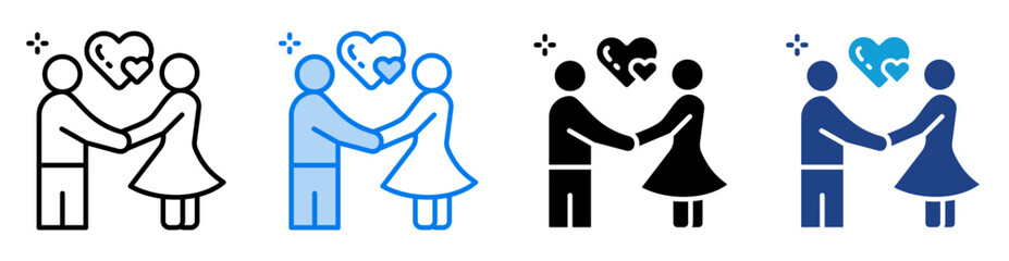 Couple icon set multiple style collection