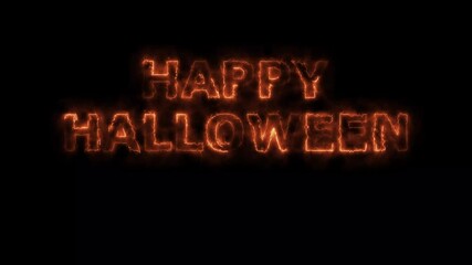 Happy halloween animated text in isolated background. 4k - Powered by Adobe