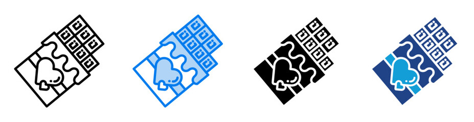 Chocolate icon set multiple style collection
