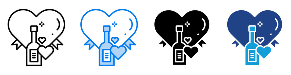 Wine icon set multiple style collection