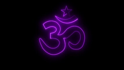 Hinduism, meditation, om, yoga hindu symbol, indian religion Symbol Abstract Digital Pixel Noise Glitch Error Video Damage Signal Loop 4K