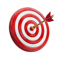 Target with arrow hitting the bullseye achievement goals and successful marketing strategy concept demonstrating focus and accuracy