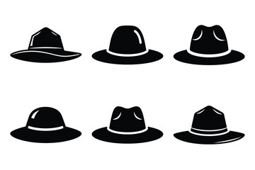 simple farm  farming hat symbol silhouette icon set. Agriculture, farming silhouette icons