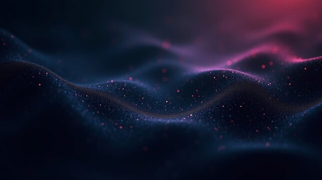 Deep blue waves with pink sparkles abstract background