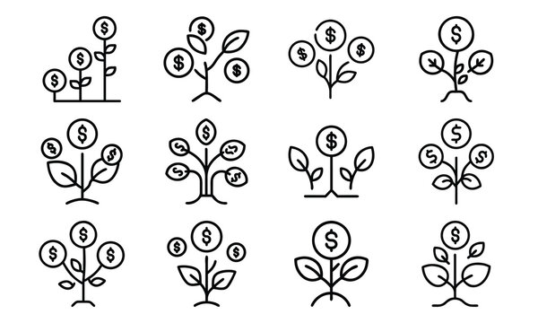 Business and Office Line Icons Set – Finance, Management, Online Banking, Innovation, Remote Work, Support, Certification, and Organizational Outline Symbols for Digital Use