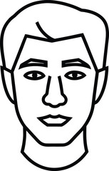 Abstract Digital Face Line Art Transparent Background