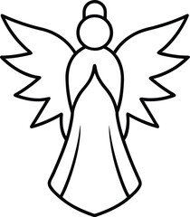 Celestial Angel Line Art Transparent Background