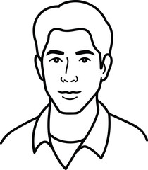 Digital Minimalism Portrait Line Art Transparent Background