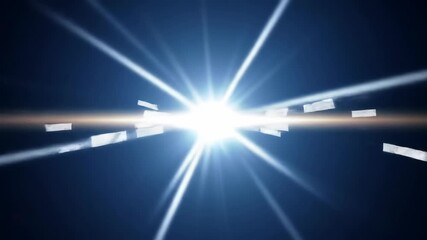 Fast-moving bright light flares with starburst effects and dynamic rays creating a vibrant visual display suitable for energetic or cosmic themes. - Powered by Adobe