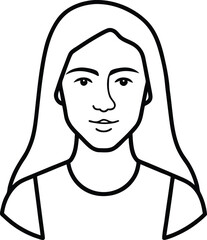 Dimensional Outline Portrait Line Art Transparent Background