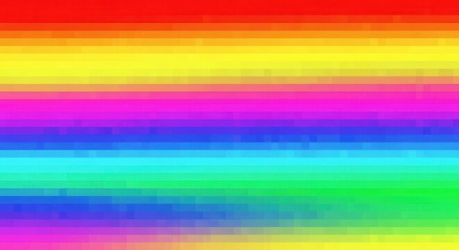 Chromatic pixelated spectrum: a vibrant mosaic of color transition and digital harmony