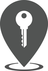Location key icon symbol for navigation real estate services and security solutions vector