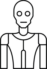 Human and Machine Blend Line Art Transparent Background