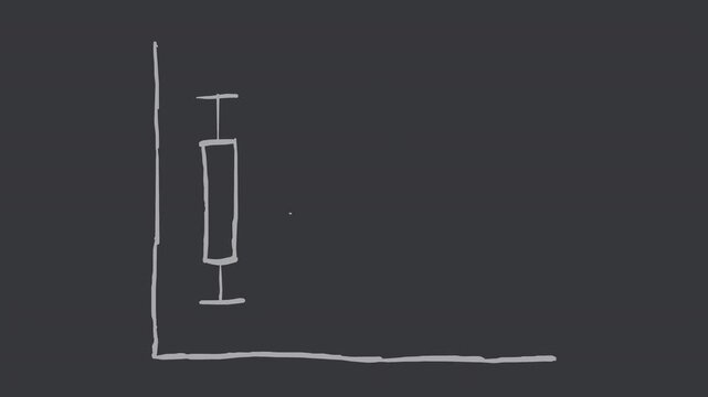 A simple hand-drawn box plot chart animation in a clean sketch style line art. Ideal for presentations, analytics videos, data storytelling, education, and business content, 4k