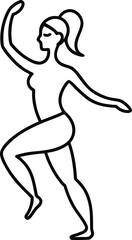 Leaning Profile Pose Line Art Illustration Transparent Background