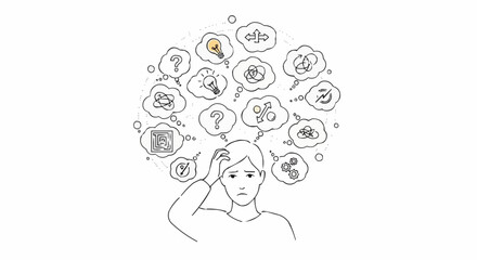 Person Overwhelmed with Thoughts and Ideas.