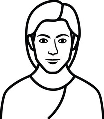 Luxe Minimal Portrait Line Art Transparent Background