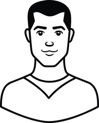 Minimal Heroic Male Outline Transparent Background