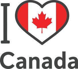 I love canada heart flag maple leaf symbol patriotism national pride graphic design vector vector