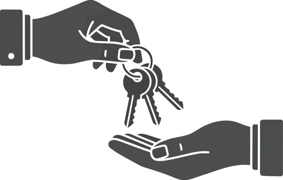 Handing over keys symbolizing ownership transfer real estate transaction or business deal vector - Powered by Adobe