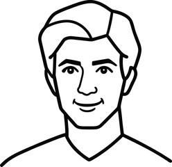 Portrait Line Art Illustration Transparent Background