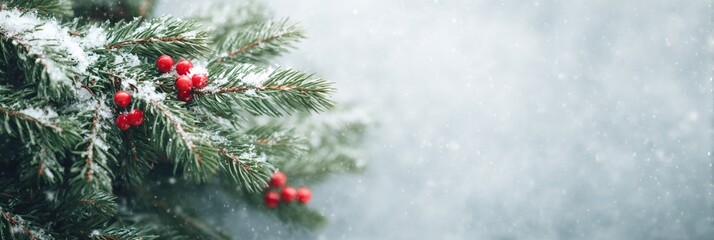 Christmas tree with red berries on it