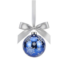 Colorful Christmas ornaments hanging on elegant ribbons, festive baubles with metallic shine and decorative patterns, holiday tree decorations isolated on transparent background PNG