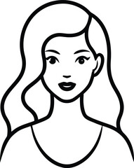 Stylish girl line art transparent background