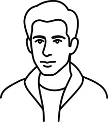 Urban minimal portrait line art transparent background