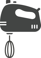 Modern handheld electric mixer silhouette for baking and cooking kitchen appliance icon vector