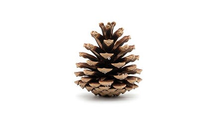 Beautiful pinecone with water droplets glistening on scales perfect for winter projects