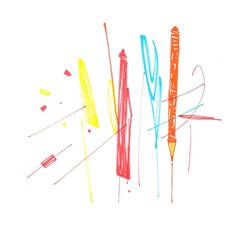 Obraz premium Vibrant Hand-Drawn Abstract Art Background: Energetic Rough Lines and Textured Pencil Strokes in Bright, Colorful Sketch