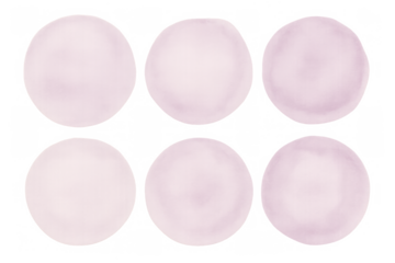 Watercolor pink circles creating a soft abstract design element with pastel texture and transparent background