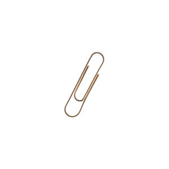 Shiny Gold Paperclip, Digital Collage, Full View, Isolated PNG &ndash; Luxury Stationery