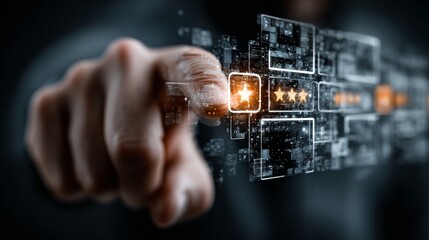 Boost your business reputation with customer feedback ratings and reviews, enhance service quality with digital star rating system and interactive interface