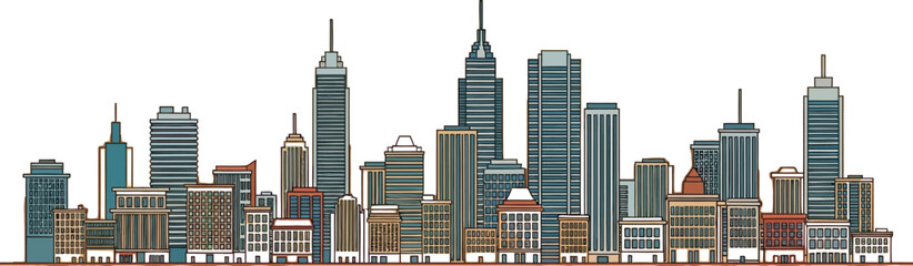 Striking cityscape illustration with dynamic lines, perfect for modern design