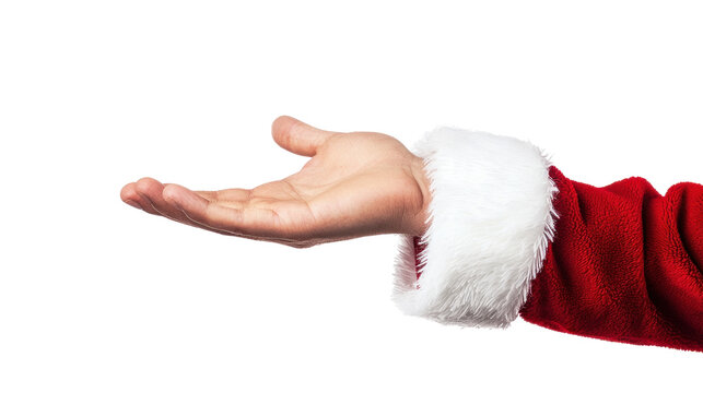 A hand with a white glove on a white background.