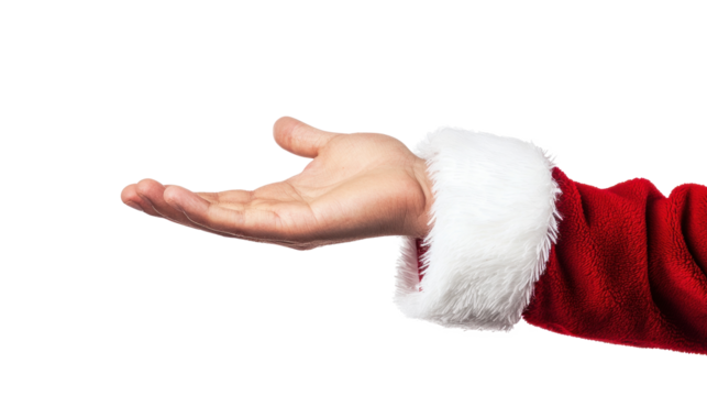 A hand with a white glove on a white background.