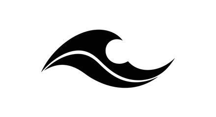 Ocean wave symbol with transparent background