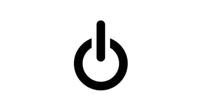 Power button icon with transparent background
