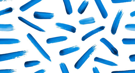 abstract blue paint strokes create a vibrant seamless pattern on white ideal for graphic design artistic backgrounds and branding.
