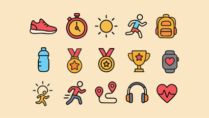 marathon icon set