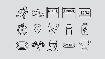marathon icon set