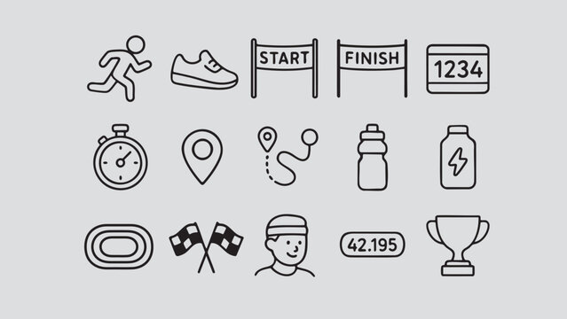 marathon icon set