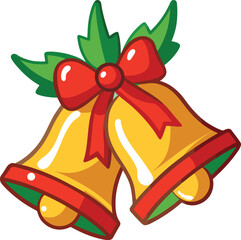 Holiday Bell Decoration on Clean Background,